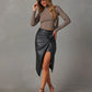 Chic Mid-Length Split Leather Skirt for Women - Trendy Street Style - Image #7