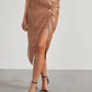 Chic Mid-Length Split Leather Skirt for Women - Trendy Street Style - Image #8