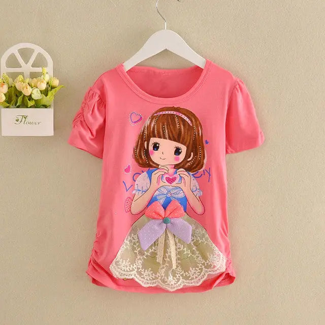 Adorable Girls’ Pink Snow White T-shirt: Perfect for Any Little Princess - K3N VENTURES