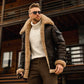 Men's Military Tactical Jacket with Fur Collar, Winter Fleece Coat for Warmth and Style in Army Green - K3N VENTURES