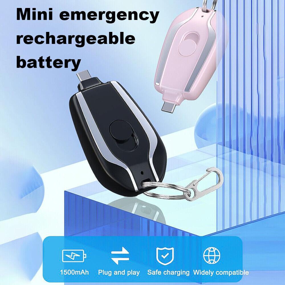 Ultra-Compact 1500mAh Keychain Power Bank: Fast-Charging Type-C Emergency Mini Battery Pod - K3N VENTURES