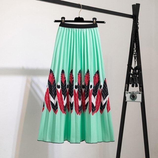 Stylish A-Line Midi Skirt with Flared Hem for Everyday Wear