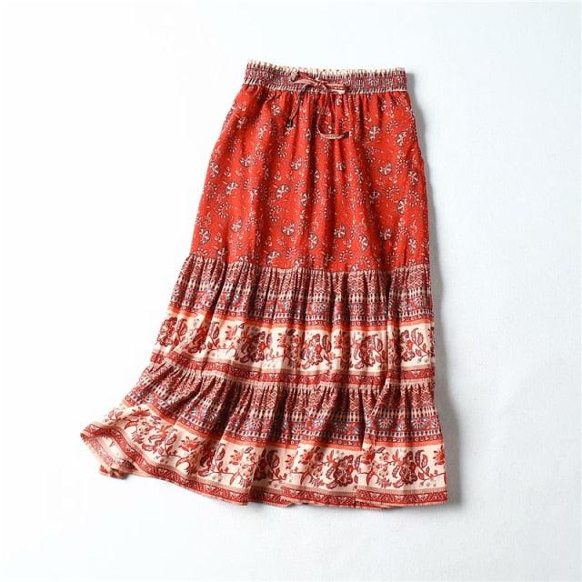 Boho Printed Skirt: Chic Bohemian-Style Women's Bottoms - K3N VENTURES