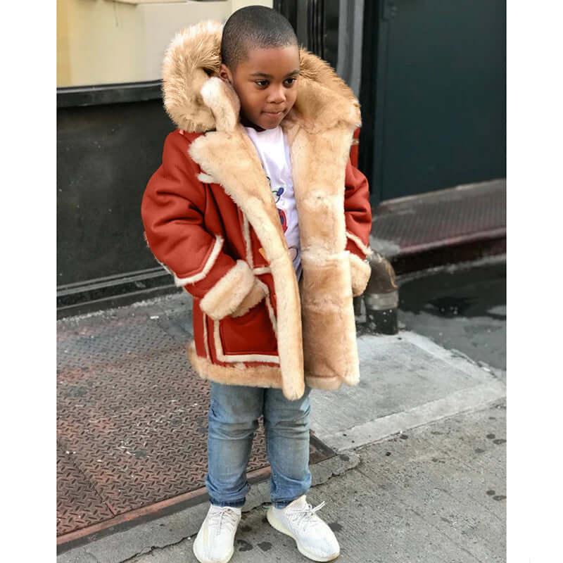 Boys' Warm Fur All-in-one Fashion Hooded Jacket - K3N VENTURES