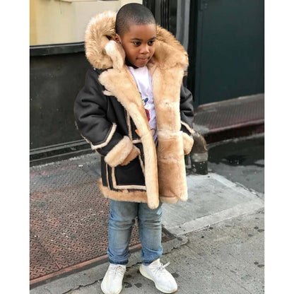 Boys' Warm Fur All-in-one Fashion Hooded Jacket - K3N VENTURES