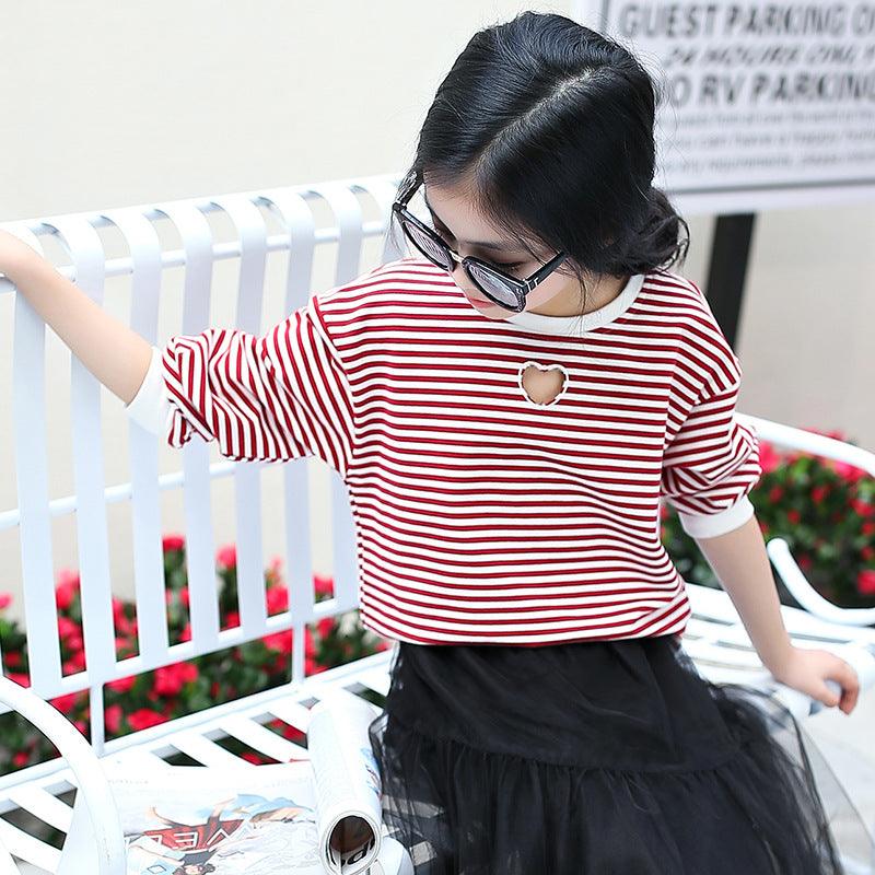 Casual Striped Shirt for Girls: Versatile Layering Top - K3N VENTURES