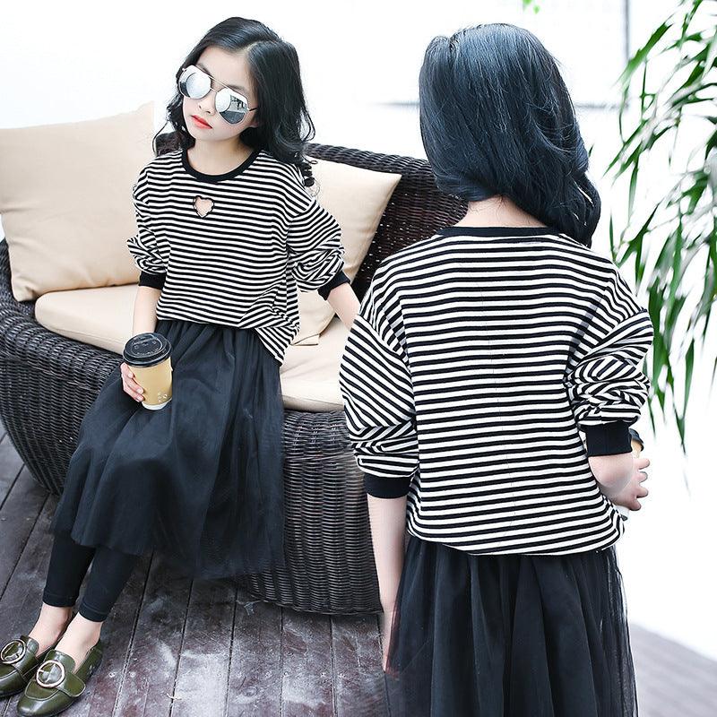 Casual Striped Shirt for Girls: Versatile Layering Top - K3N VENTURES