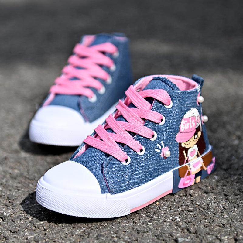 Girls' Canvas Sneakers: Kids' Durable Footwear - K3N VENTURES