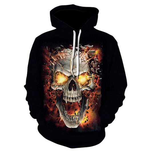 Men's Sports 3D Sweatshirt Skull Digital Print Hoodie - K3N VENTURES