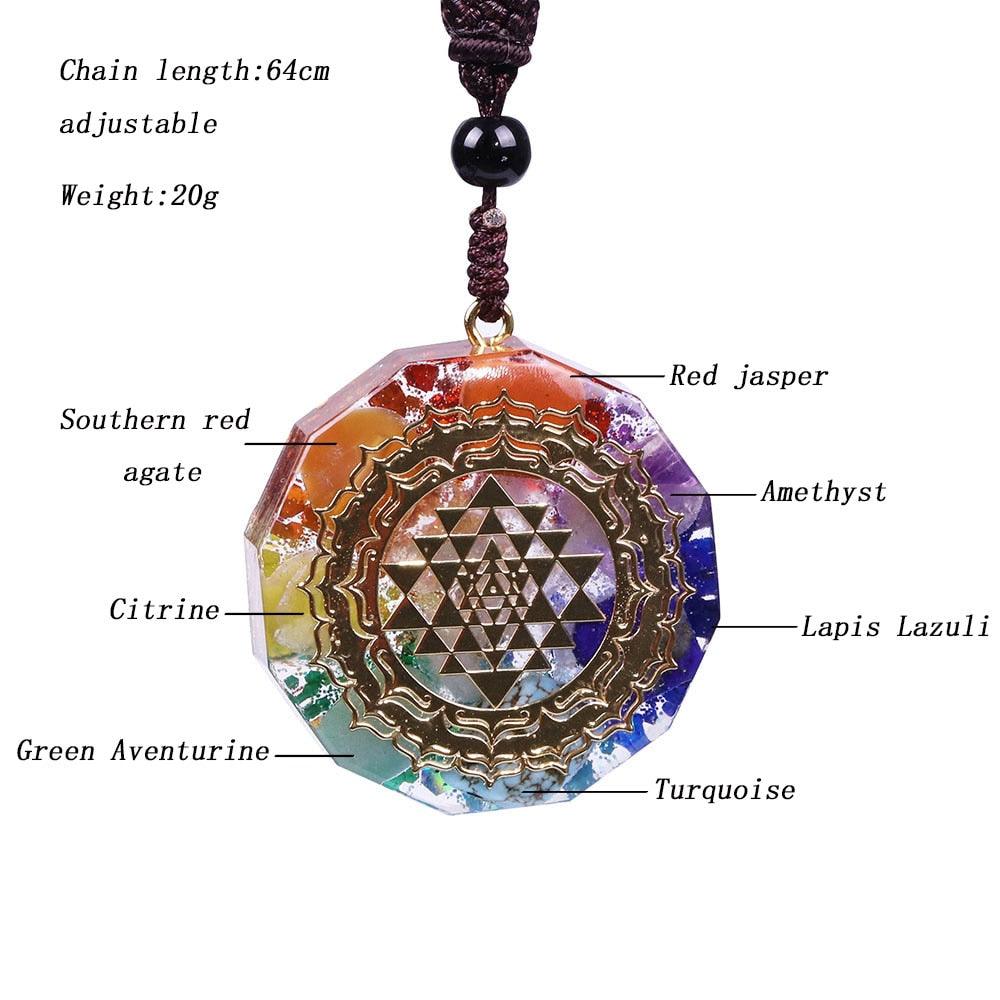 Orgonite Pendant Sri Yantra Necklace Sacred Geometry Chakra Energy Necklace Meditation Jewelry - K3N VENTURES