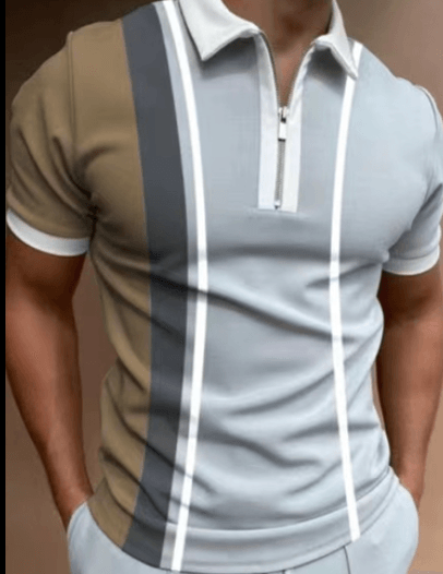 Short Sleeve Polo Shirt for Men with Printed Design - Fashionable T-Shirt Top for Casual Wear - K3N VENTURES