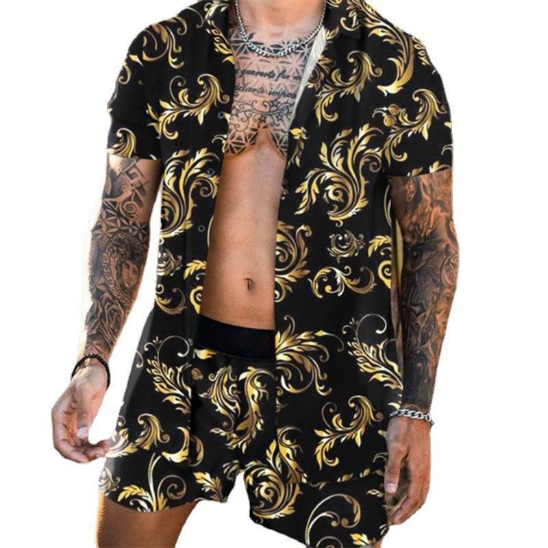 Summer Short Sleeved Printed Shirt Loose Suit Men - K3N VENTURES
